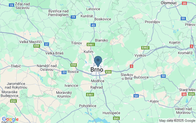 Kaart met locatie Villa Tugendhat